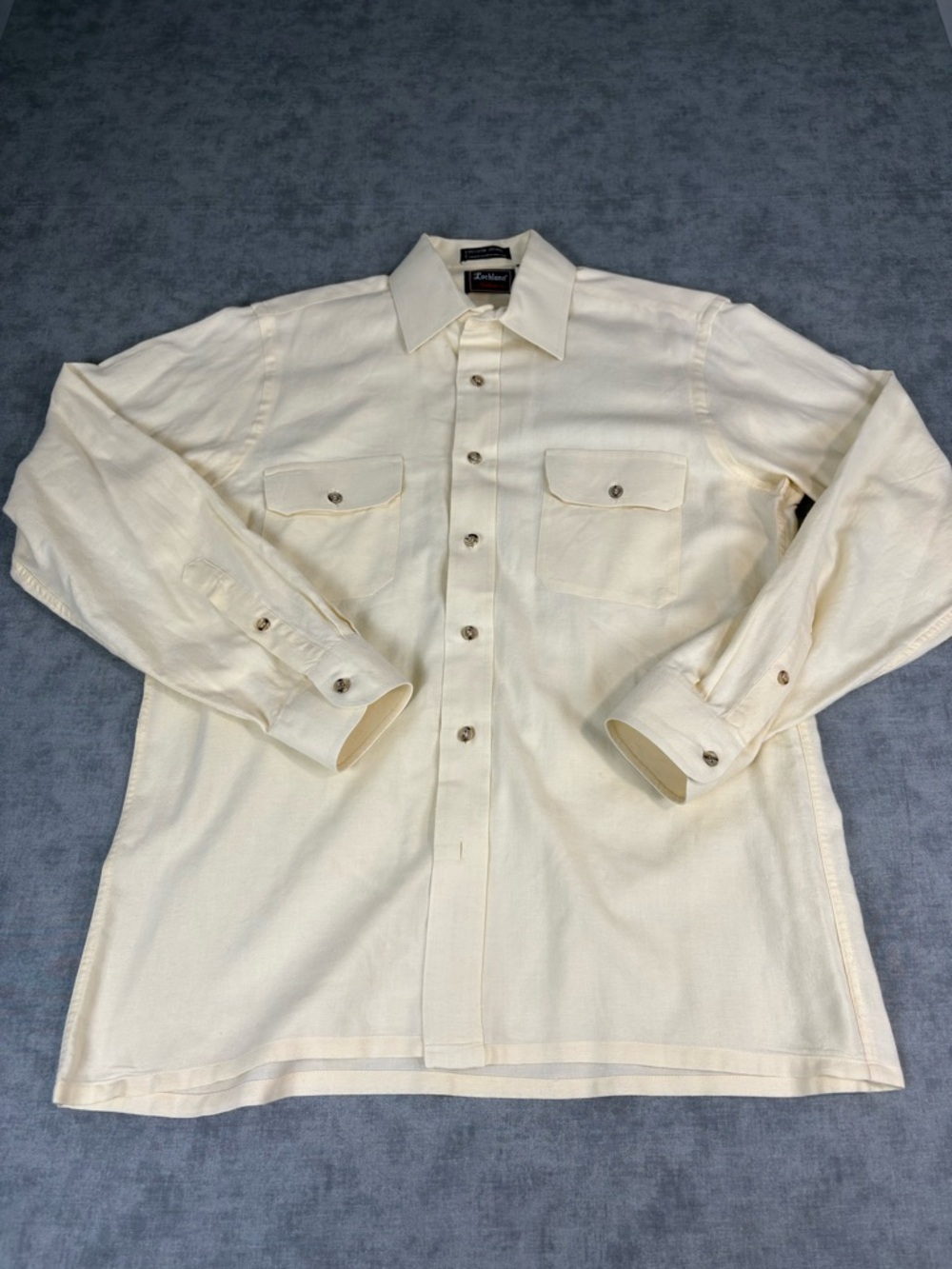 Vintage Lochlana Hathaway Shirt Mens M Hong Kong Cotton Wool Button Down